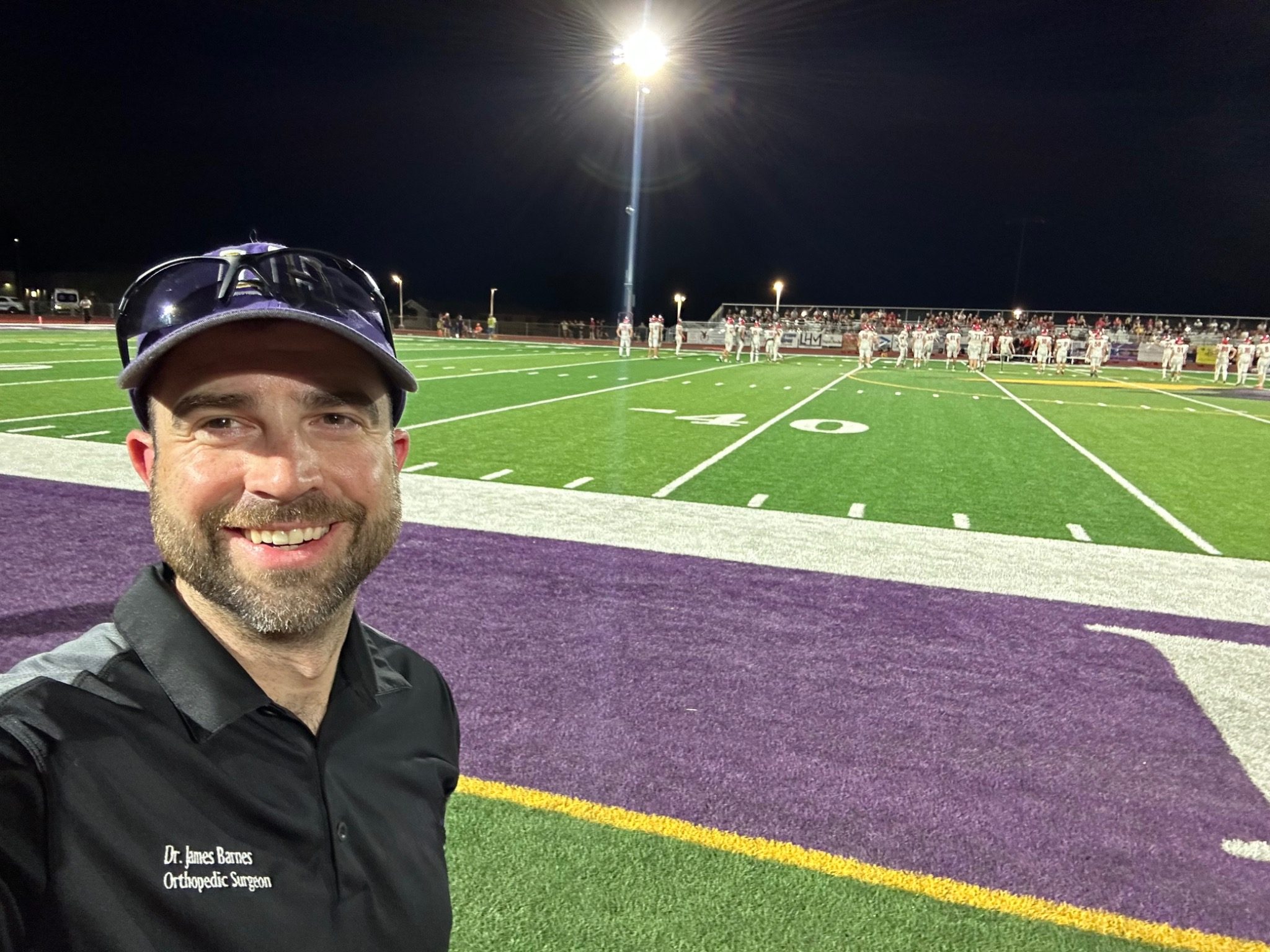 Dr. James Barnes providing sideline coverage at Lake Havasu High School